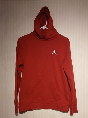 Jordan Red Pullover Hoodie with White Jumpman
